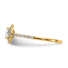 14k 1/4 carat Lab Grown Diamond VS/SI+ G+ 1 carat Center Semi Mount Halo Engagement Ring