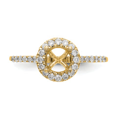 14k 1/4 carat Lab Grown Diamond VS/SI+ G+ 1 carat Center Semi Mount Halo Engagement Ring