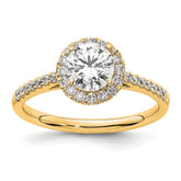 14k 1/4 carat Lab Grown Diamond VS/SI+ G+ 1 carat Center Semi Mount Halo Engagement Ring