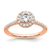 14k Rose Gold 3/4 carat Lab Grown Diamond VS/SI+ G+ Round Complete Size 9 Halo Engagement Ring