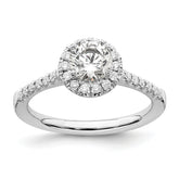 14k White Gold 3/4 carat Lab Grown Diamond VS/SI+ G+ Round Complete Size 9 Halo Engagement Ring