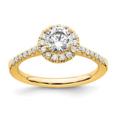 14k 3/4 carat Lab Grown Diamond VS/SI+ G+ Round Complete Size 9 Halo Engagement Ring