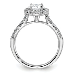14k White Gold 1/3 carat Lab Grown Diamond VS/SI+ G+ 1 carat Center Round Semi Mount Engagement Ring