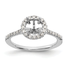 14k White Gold 1/3 carat Lab Grown Diamond VS/SI+ G+ 1 carat Center Round Semi Mount Engagement Ring
