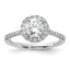 14k White Gold 1/3 carat Lab Grown Diamond VS/SI+ G+ 1 carat Center Round Semi Mount Engagement Ring