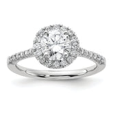 14k White Gold 1/3 carat Lab Grown Diamond VS/SI+ G+ 1 carat Center Round Semi Mount Engagement Ring