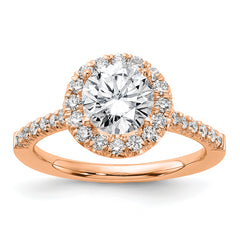 14k Rose Gold 1/2 carat Lab Grown Diamond VS/SI+ G+ 1 1/2 carat Center Round Semi Mount Engagement Ring