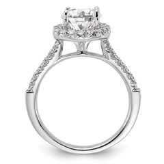 14k White Gold 1/2 carat Lab Grown Diamond VS/SI+ G+ 1 1/2 carat Center Round Semi Mount Engagement Ring