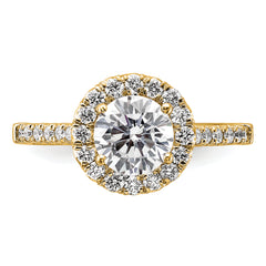 14k 1/2 carat Lab Grown Diamond VS/SI+ G+ 1 1/2 carat Center Round Semi Mount Engagement Ring
