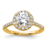 14k 1/2 carat Lab Grown Diamond VS/SI+ G+ 1 1/2 carat Center Round Semi Mount Engagement Ring