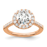 14k Rose Gold 1/2 carat Lab Grown Diamond VS/SI+ G+ 2 carat Center Round Semi Mount Engagement Ring