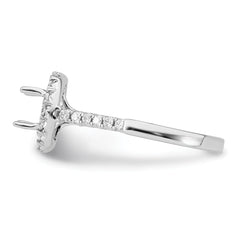 14k White Gold 1/2 carat Lab Grown Diamond VS/SI+ G+ 2 carat Center Round Semi Mount Engagement Ring