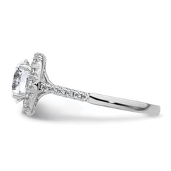 14kw Lab Grown VS/SI+ G+ Dia Round Halo Semi-mount Engagement Ring