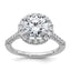 14kw Lab Grown VS/SI+ G+ Dia Round Halo Semi-mount Engagement Ring