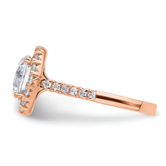 14k Rose Gold 5/8 carat Lab Grown Diamond VS/SI+ G+ 3 carat Center Round Semi Mount Engagement Ring