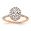 Oval Lab-Grown Diamond Halo Engagement Ring in 14K Rose Gold (2.1 ct. tw.), Size 7 - Sophia Jewelers