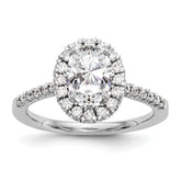 True Origin 14k 7/8 carat Certified Lab Grown Diamond VS+ F+ Oval Complete Halo Engagement Ring