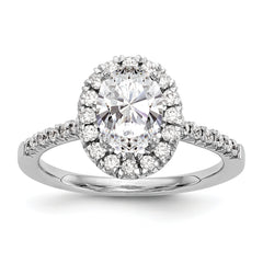 True Origin 14k 7/8 carat Certified Lab Grown Diamond VS+ F+ Oval Complete Halo Engagement Ring