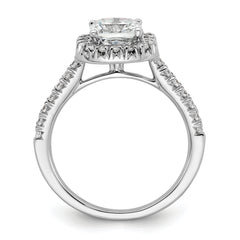 14k 1/2 carat Lab Grown Diamond VS/SI+ G+ 2 carat Cushion Center Semi Mount Halo Engagement Ring