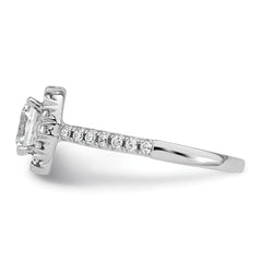 14k 1/2 carat Lab Grown Diamond VS/SI+ G+ 2 carat Cushion Center Semi Mount Halo Engagement Ring