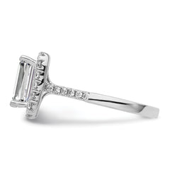 14k 3/8 carat Lab Grown Diamond VS/SI+ G+ 2 carat Emerald Center Semi Mount Halo Engagement Ring