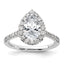 14k White Gold 5/8 carat Lab Grown Diamond VS/SI+ G+ 1 1/2 carat Center Pear Semi Mount Halo Engagement Ring
