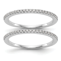 14k White Gold 1/4 carat Lab Grown Diamond VS/SI+ G+ Complete Set of Two Wedding Bands