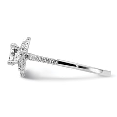 14k White Gold 7/8 carat Lab Grown Diamond VS/SI+ G+ Complete Double Halo Engagement Ring