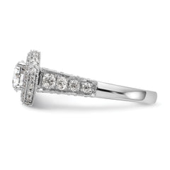 14k White Gold 3/4 carat Lab Grown Diamond VS/SI+ G+ 3/4 carat Center Round Semi Mount Engagement Ring