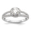 14k White Gold 1/3 carat Lab Grown Diamond VS/SI+ G+ 3/4 carat Center Round Semi Mount Engagement Ring