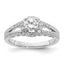 14k White Gold 1 carat Lab Grown Diamond VS/SI+ G+ Complete Round Halo Engagement Ring