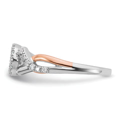 14k Two-Tone Rose and White Gold 1/4 carat Lab Grown Diamond VS/SI+ G+ Halo Semi Mount Peg Set Engagement Ring