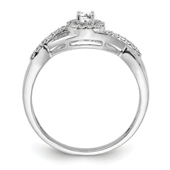 14k White Gold 1/4 carat Lab Grown Diamond VS/SI+ G+ Complete Round Halo Engagement Ring