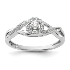 14k White Gold 1/4 carat Lab Grown Diamond VS/SI+ G+ Complete Round Halo Engagement Ring