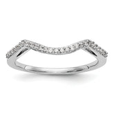 14k White Gold 1/8 carat Lab Grown Diamond VS/SI+ G+ Complete Round Contoured Wedding Band