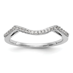 14k White Gold 1/8 carat Lab Grown Diamond VS/SI+ G+ Complete Round Contoured Wedding Band