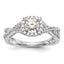 14k White Gold 3/4 carat Lab Grown Diamond VS/SI+ G+ Complete Round Double Halo Engagement Ring