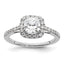 14k White Gold 3/8 carat Lab Grown Diamond VS/SI+ G+ 7/8 carat Center Cushion Semi Mount Engagement Ring