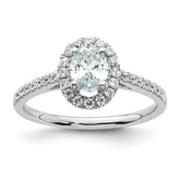 14k White Gold 3/4 carat Lab Grown Diamond VS/SI+ G+ Oval Complete Halo Engagement Ring