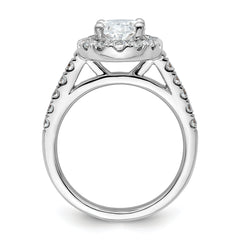 14k White Gold 7/8 carat Lab Grown Diamond VS/SI+ G+ 2 carat Center Oval Semi Mount Halo Engagement Ring