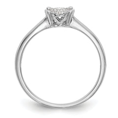 14K White Gold Lab Grown VS/SI+ G+ Dia Cluster Complete Engagement Ring