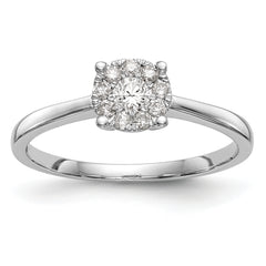 14K White Gold Lab Grown VS/SI+ G+ Dia Cluster Complete Engagement Ring