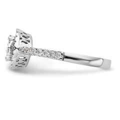 14k White Gold 1/2 carat Lab Grown Diamond VS/SI+ G+ Complete Cluster Engagement Ring