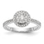 14k White Gold 1/2 carat Lab Grown Diamond VS/SI+ G+ Complete Cluster Engagement Ring