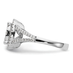 14k White Gold 1 carat Lab Grown Diamond VS/SI+ G+ Complete Cluster Engagement Ring