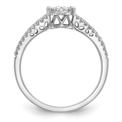 14K White Gold Lab Grown VS/SI+ G+ Dia Complete Cluster Engagement Ring