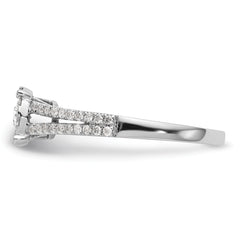 14K White Gold Lab Grown VS/SI+ G+ Dia Complete Cluster Engagement Ring