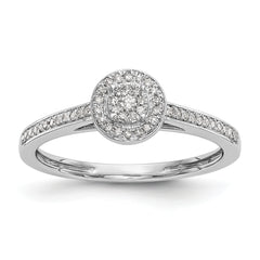 14K White Gold Lab Grown VS/SI+ G+ Dia Complete Cluster Engagement Ring
