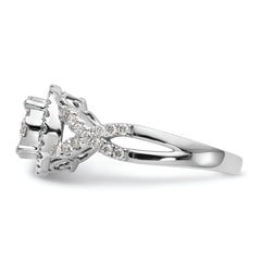 14k White Gold 3/4 carat Lab Grown Diamond VS/SI+ G+ Complete Cluster Engagement Ring