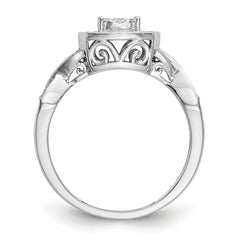 14k White Gold 3/8 carat Lab Grown Diamond VS/SI+ G+ Complete Cluster Engagement Ring